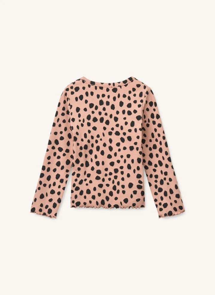 Liewood - Nieve Leopar Organische Baumwolle Ripp T-Shirt | Hellrosa