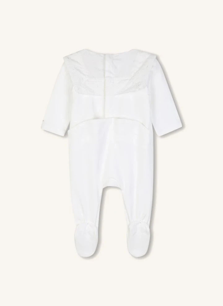 Chloé - Organik pamuklu pijama ve battaniye seti | Beyaz