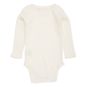 Copenhagen Colors - Kurzarm Body Pointelle Herzen Bio-Baumwolle | Creme