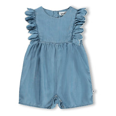 Molo - Fernanda Jeans-Strampler mit Rüschen | Blau