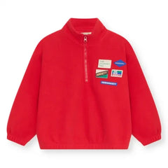 the new society - Cloudy Sweatshirt mit Reißverschluss | Rot