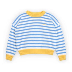 the new society - Gestreifter Marigold Pullover | Hellblau