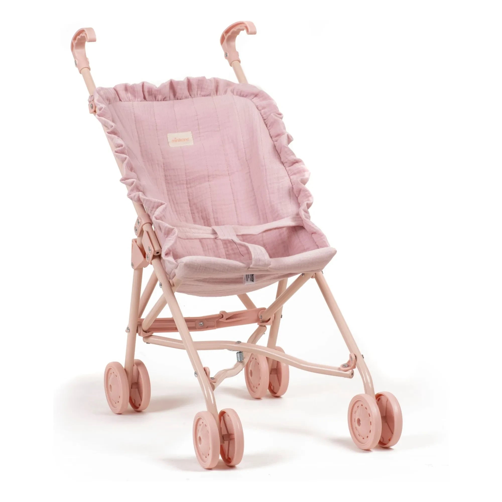 Minikane - Baumwoll Musselin Stoffpuppenwagen | Rosa
