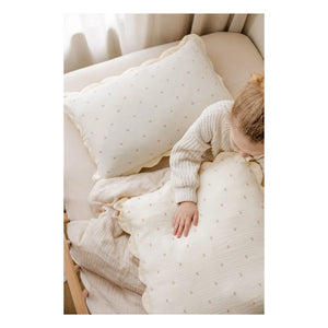 Soft Spot - Kissenbezüge aus Bio-Baumwolle mit Schleife – 2er-Set | Ecru