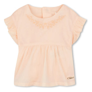 Chloé – Set aus Bio-Baumwollbluse und Bloomer | Staubrosa