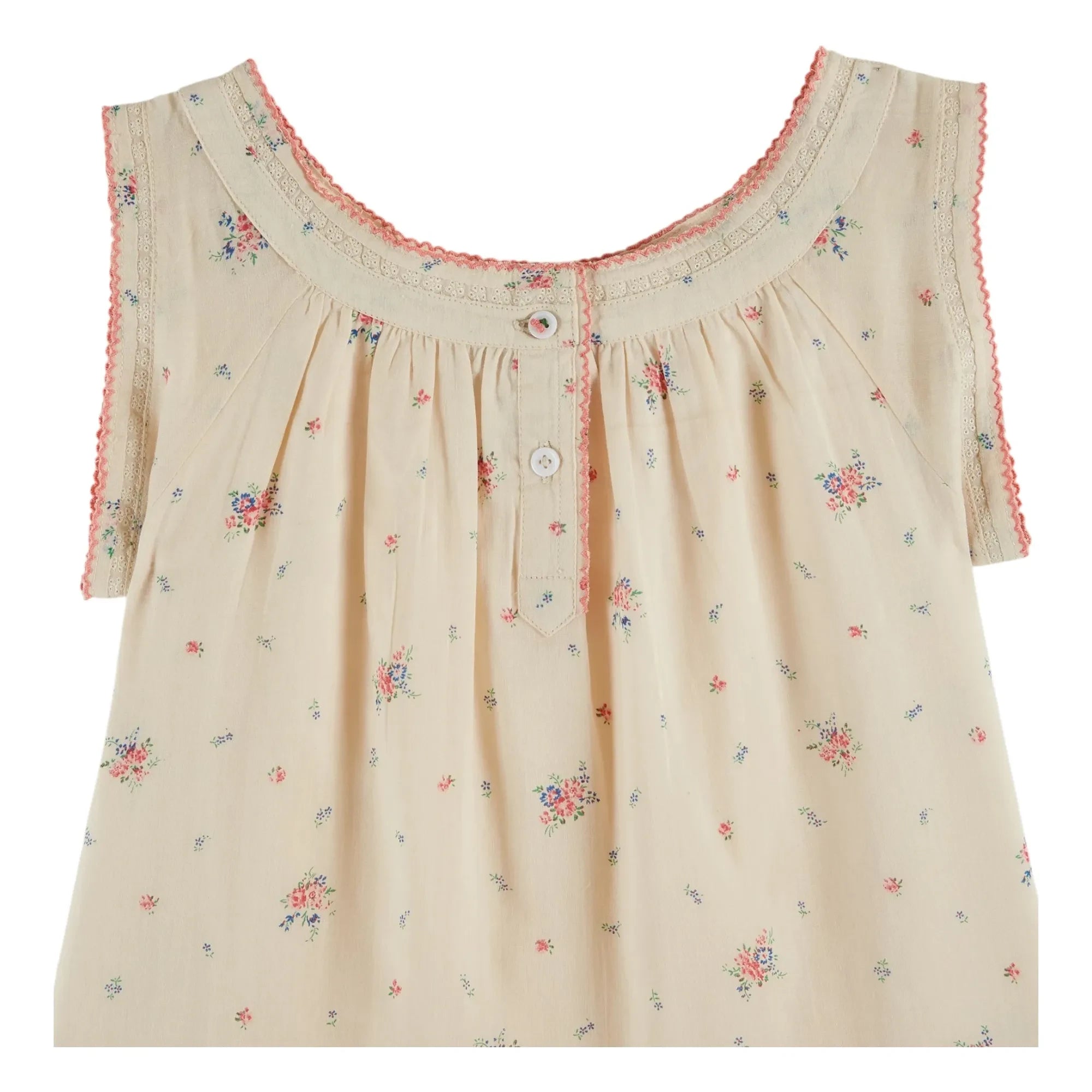 Emile et Ida - Bio-Baumwoll-Blumenkleid | Creme