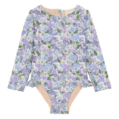 Studio Bohème - Josepha Langarm Schwimmanzug Blumen Recycelte Fasern | Lila