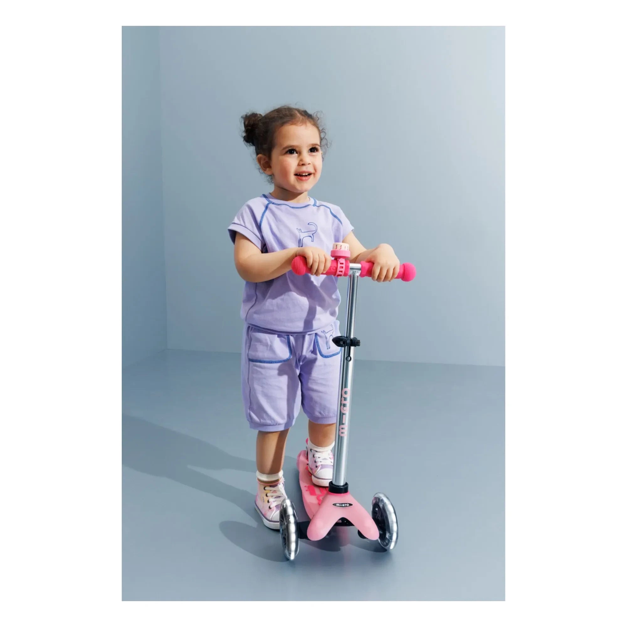 Micro - Mini LED Fosforlu Scooter | Pembe