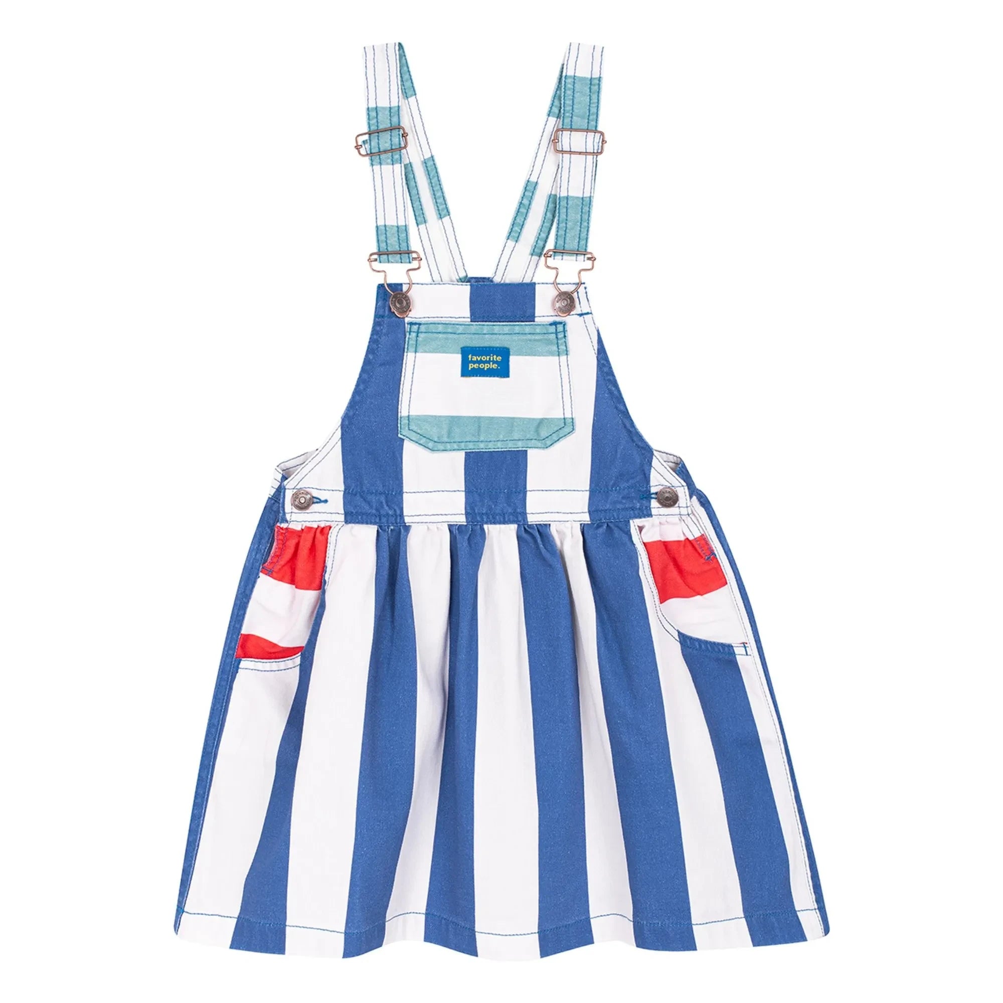 Favorite People - Blau gestreifter Capri-Jumpsuit