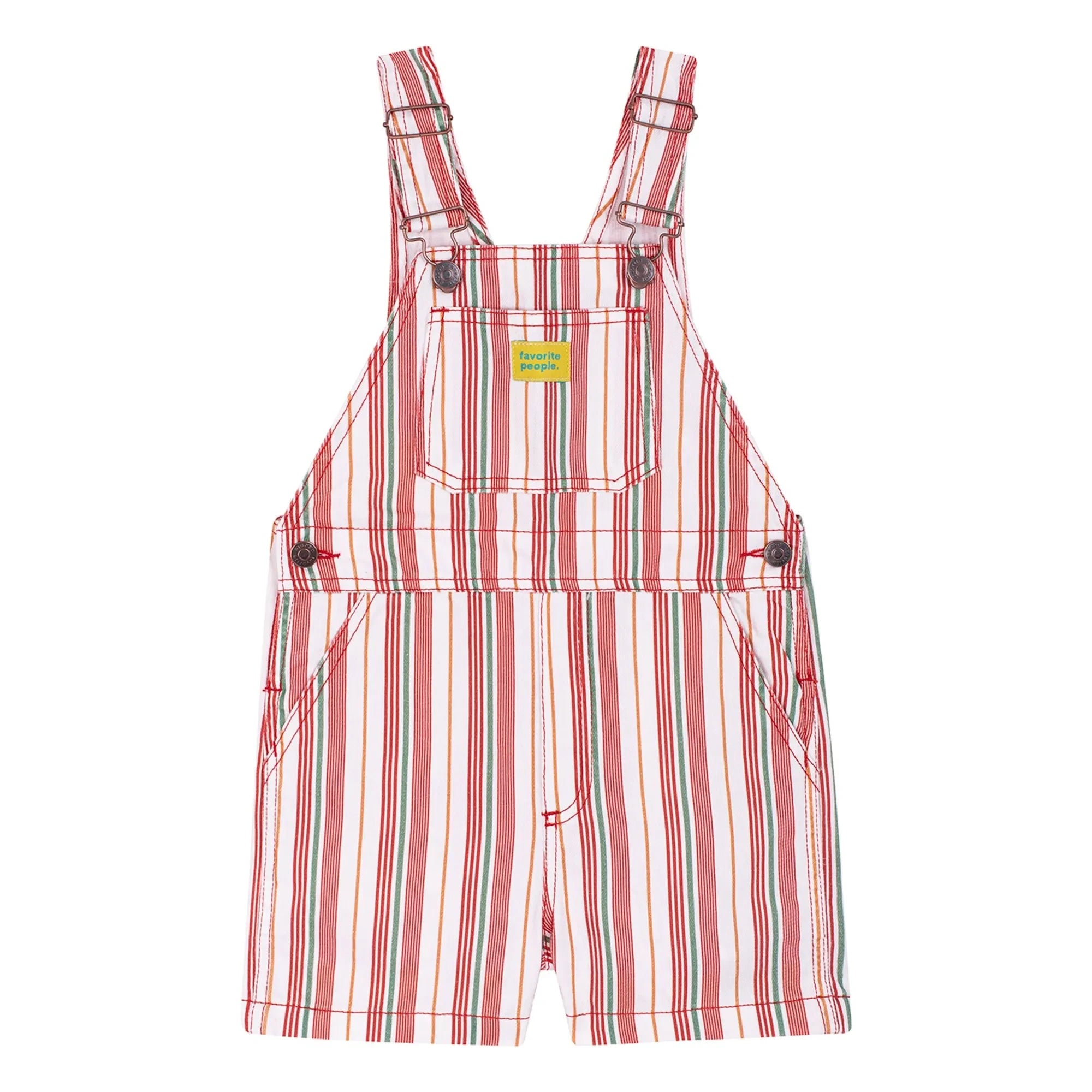 Favorite People - Lasagna Gestreifter Kurzer Overall | Rosa