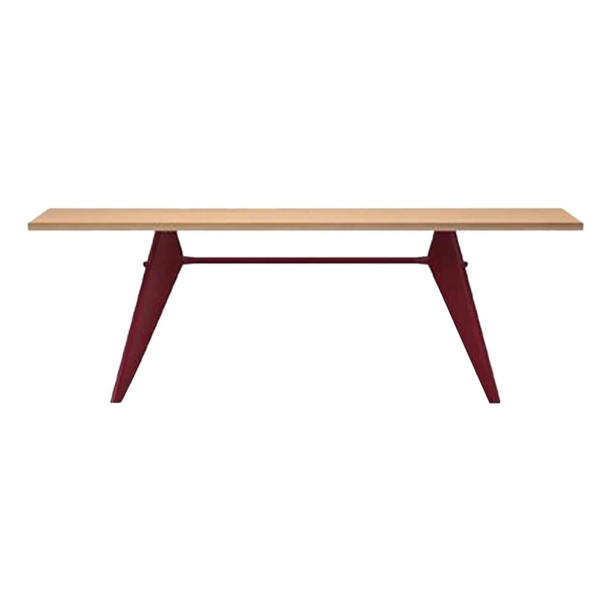 Vitra - EM Table - Japanroter Sockel - Jean Prouvé, 1950 | Eiche
