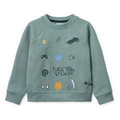 Liewood - Orson Play organik pamuk sweatshirt | Mavi Yeşil