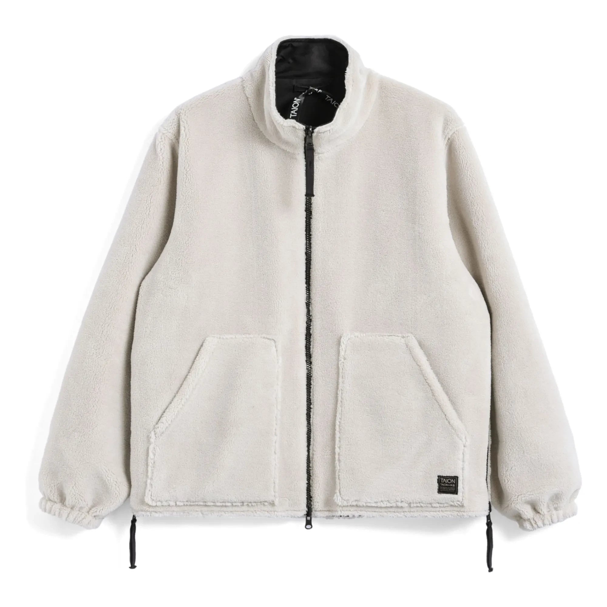 Taion - Doppelseitige Militär-Boa-Jacke | Schwarz