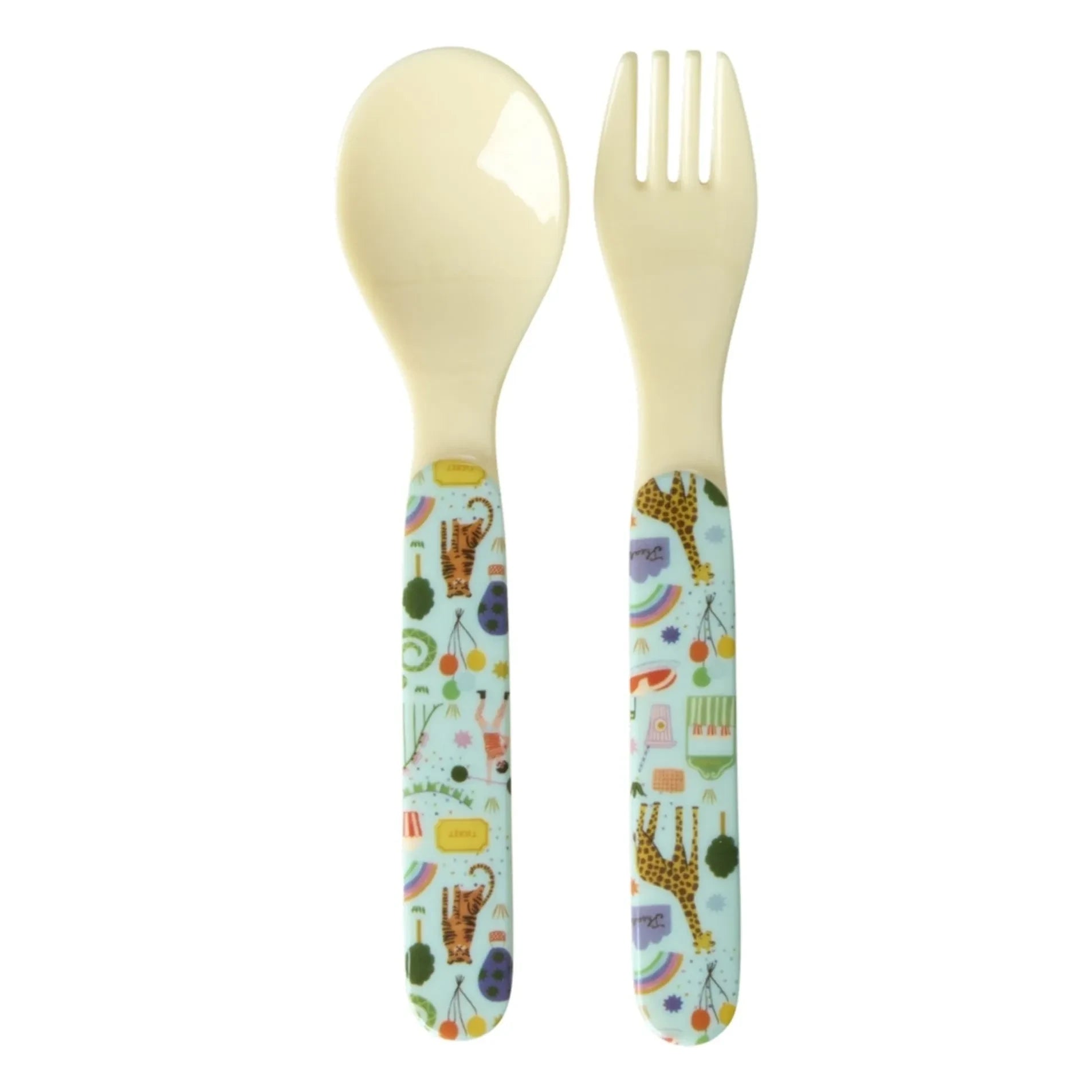 Rice - Fun Fair Melamin Besteckset | Hellblau