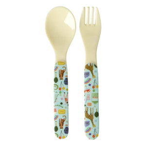 Rice - Fun Fair Melamin Besteckset | Hellblau