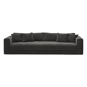 Panac Edition - Bellechasse gebürstetes Samt 4-Sitzer Sofa - 260 cm | Anthrazit