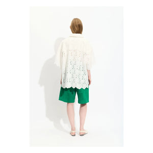 BELLEPIECE - Pio Baumwolle Bestickte Bluse | Weiß