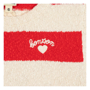 Bonton - Gestreiftes Mesh-Tanktop | Vermillion