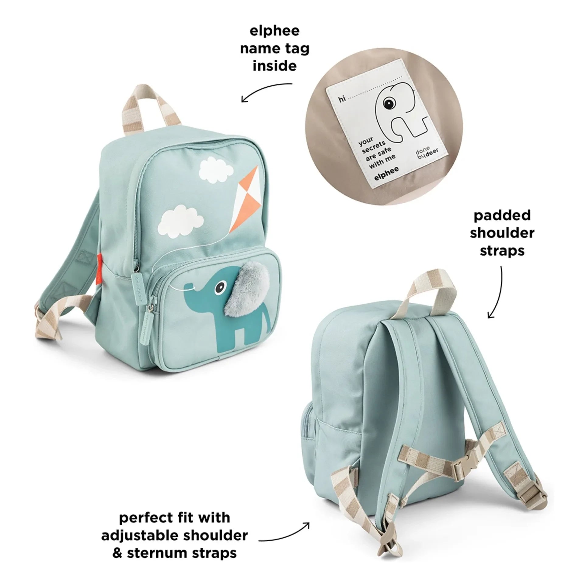 Done by deer - Elphee Rucksack | Hellblau