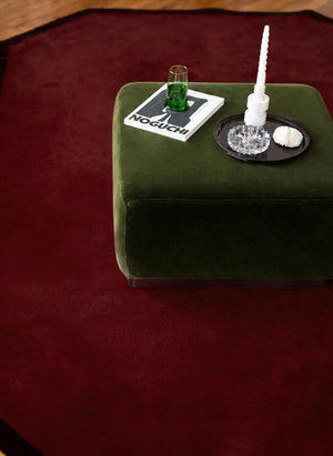 The Socialite Family - Weiches Velvet-Ottoman | Olivgrün