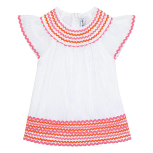 Tartine et Chocolat - Gerafftes Kleid | Weiß