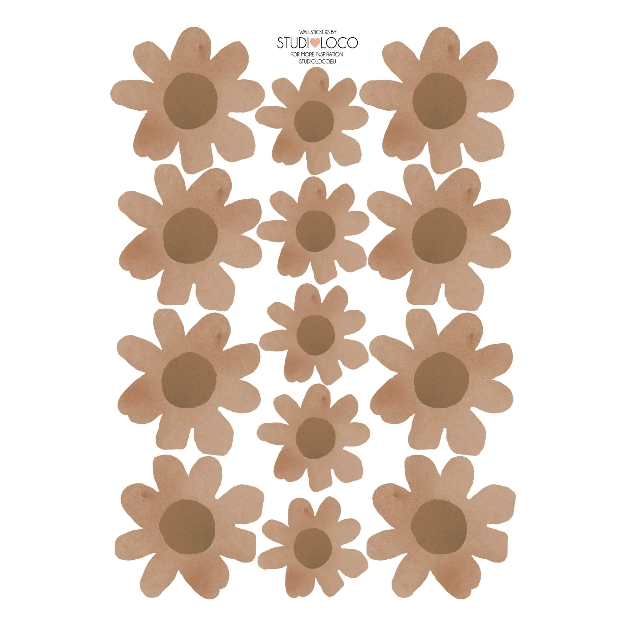 Studio Loco - Wandtattoos mit Blumenmuster | Braun