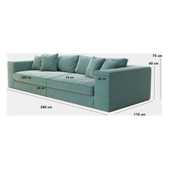 Panac Edition - Bellechasse leichtes 3-Sitzer-Sofa, Baumwolle und Leinen - 240 cm | Grau