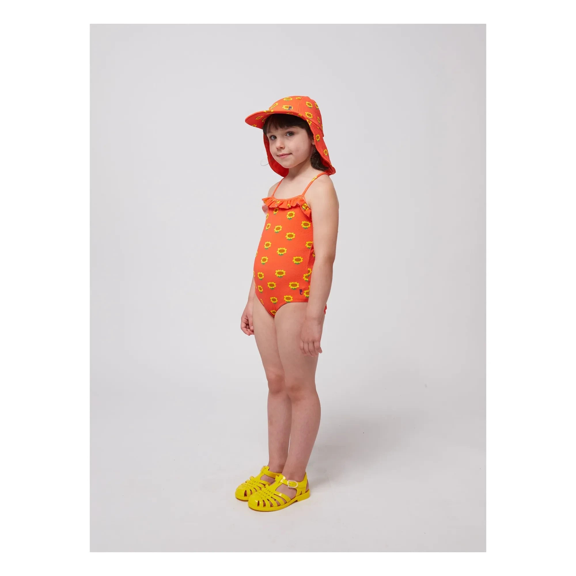 Bobo Choses - Sonnenblumen-Badeanzug Recycelte Fasern | Rot