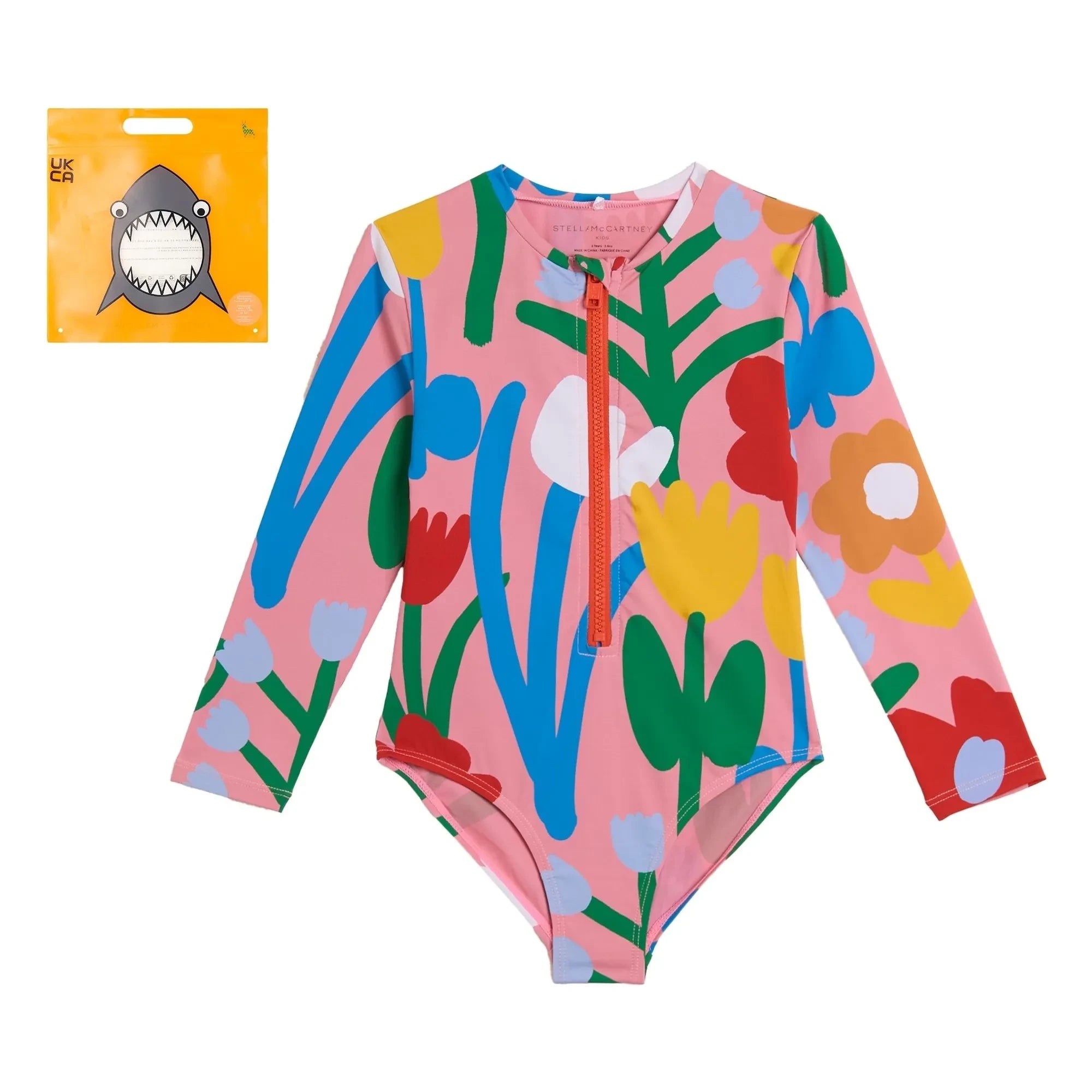 Stella McCartney Kids - Blumenmuster Badeanzug | Rosa