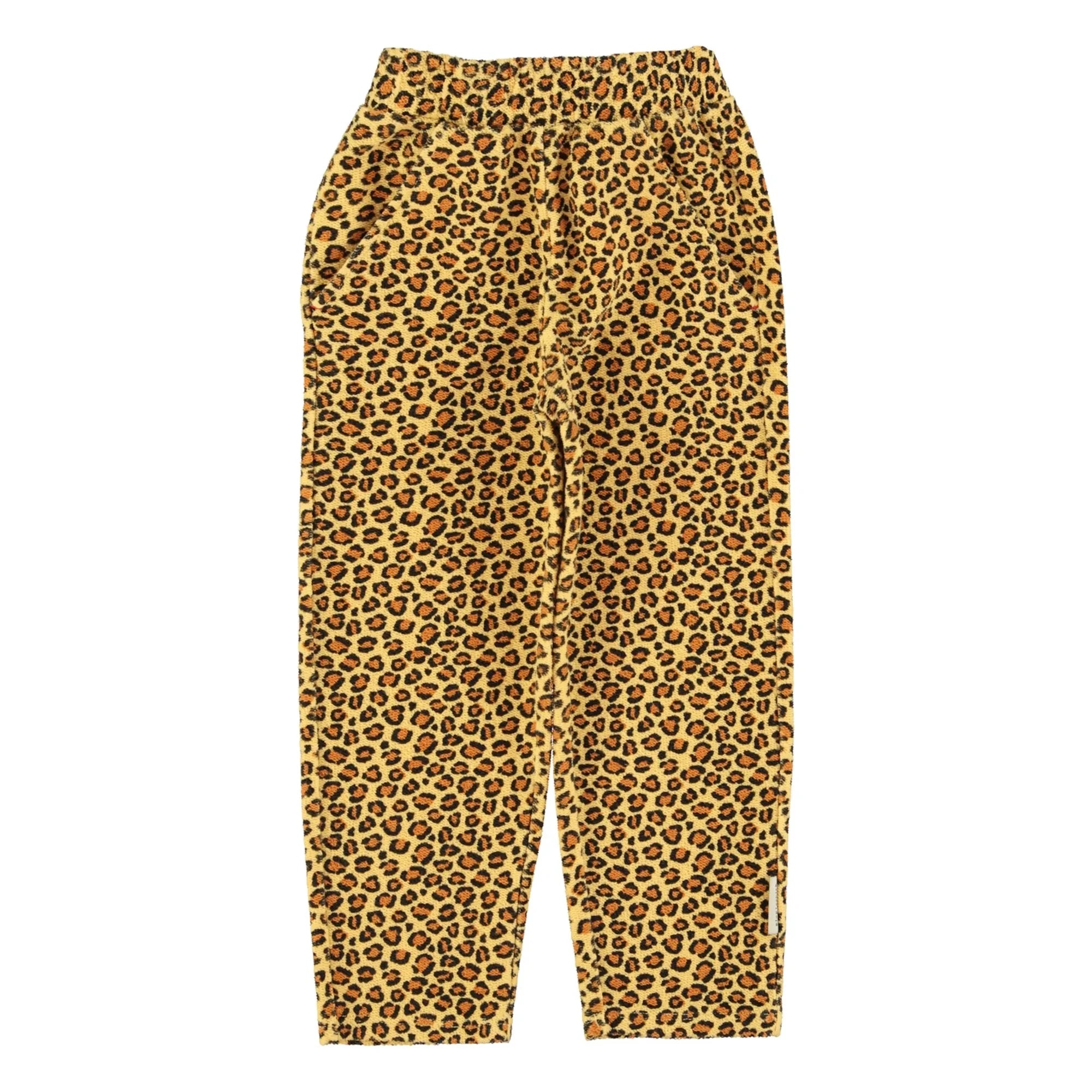 Piupiuchick - Jogger Hose aus Bio-Baumwolle mit Leopardenmuster | Senf