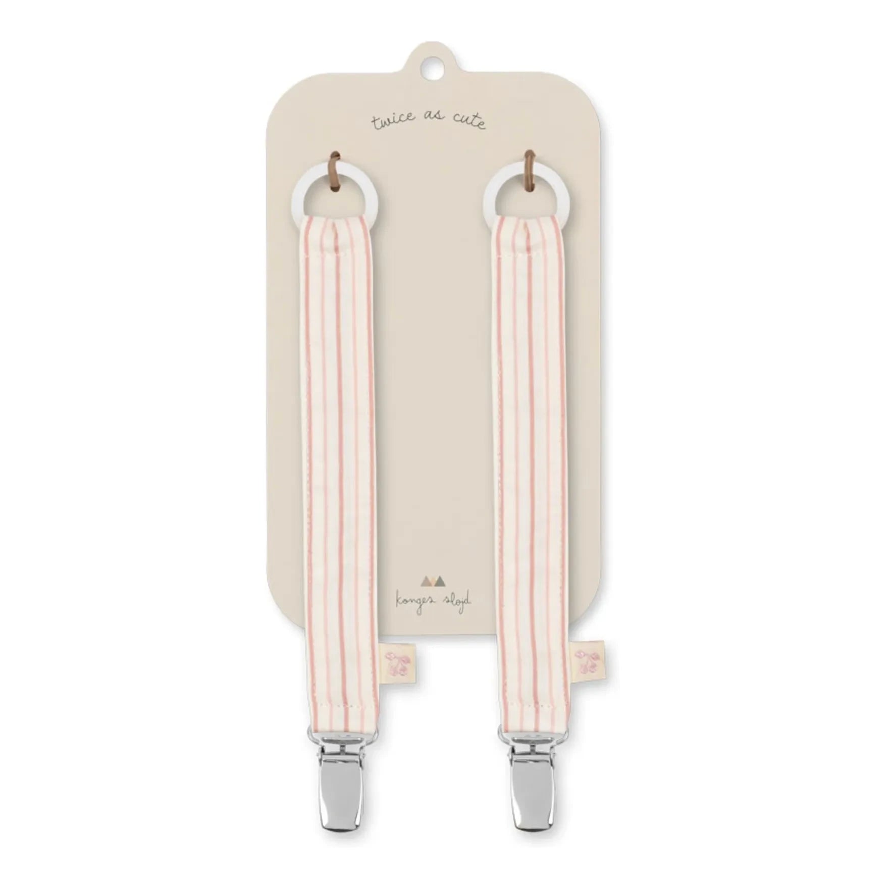 Konges Sløjd - Stripie Schnullerclips - 2er-Set | Rosa