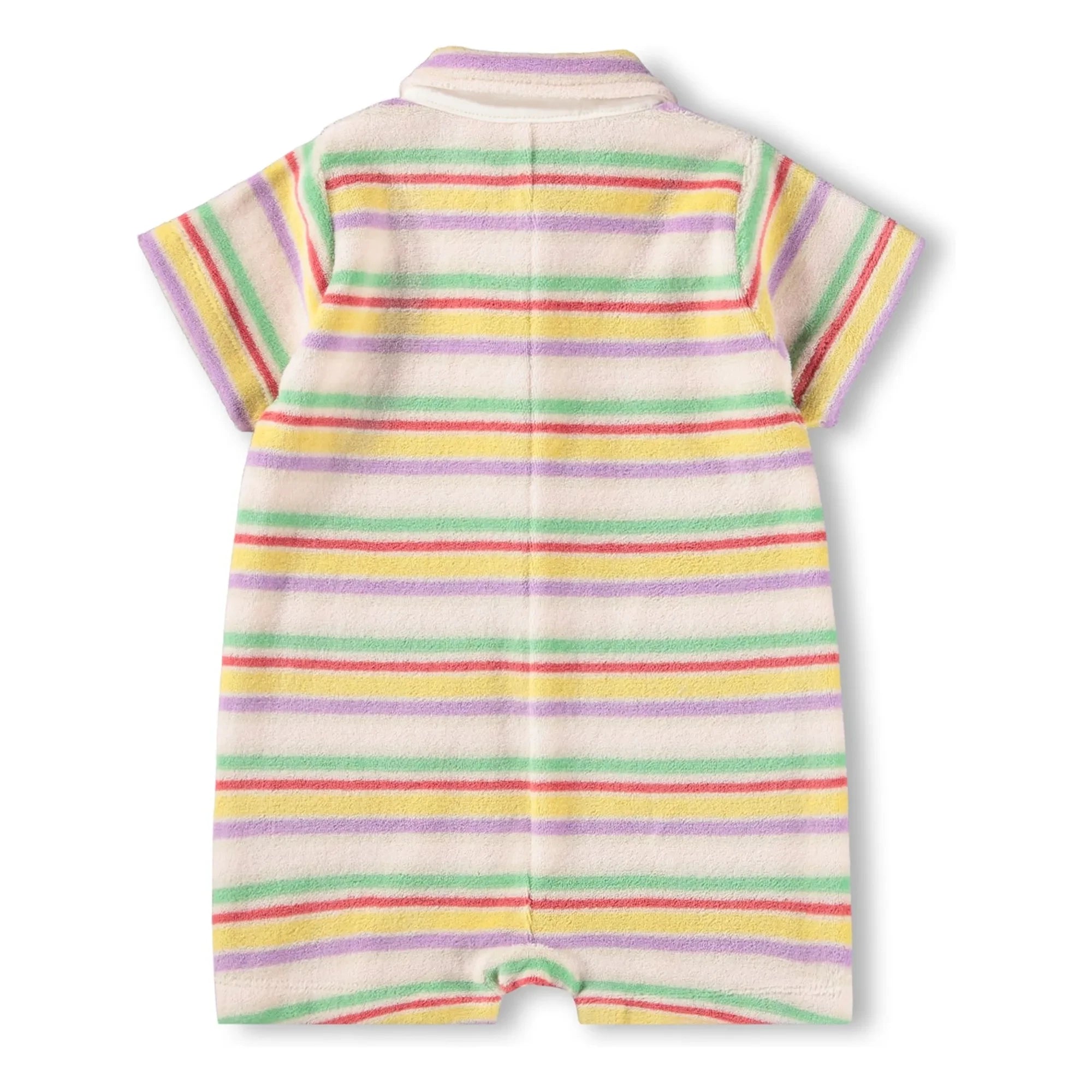 Molo - Fawn Gestreifter Bio-Baumwoll-Strampler | Ecru