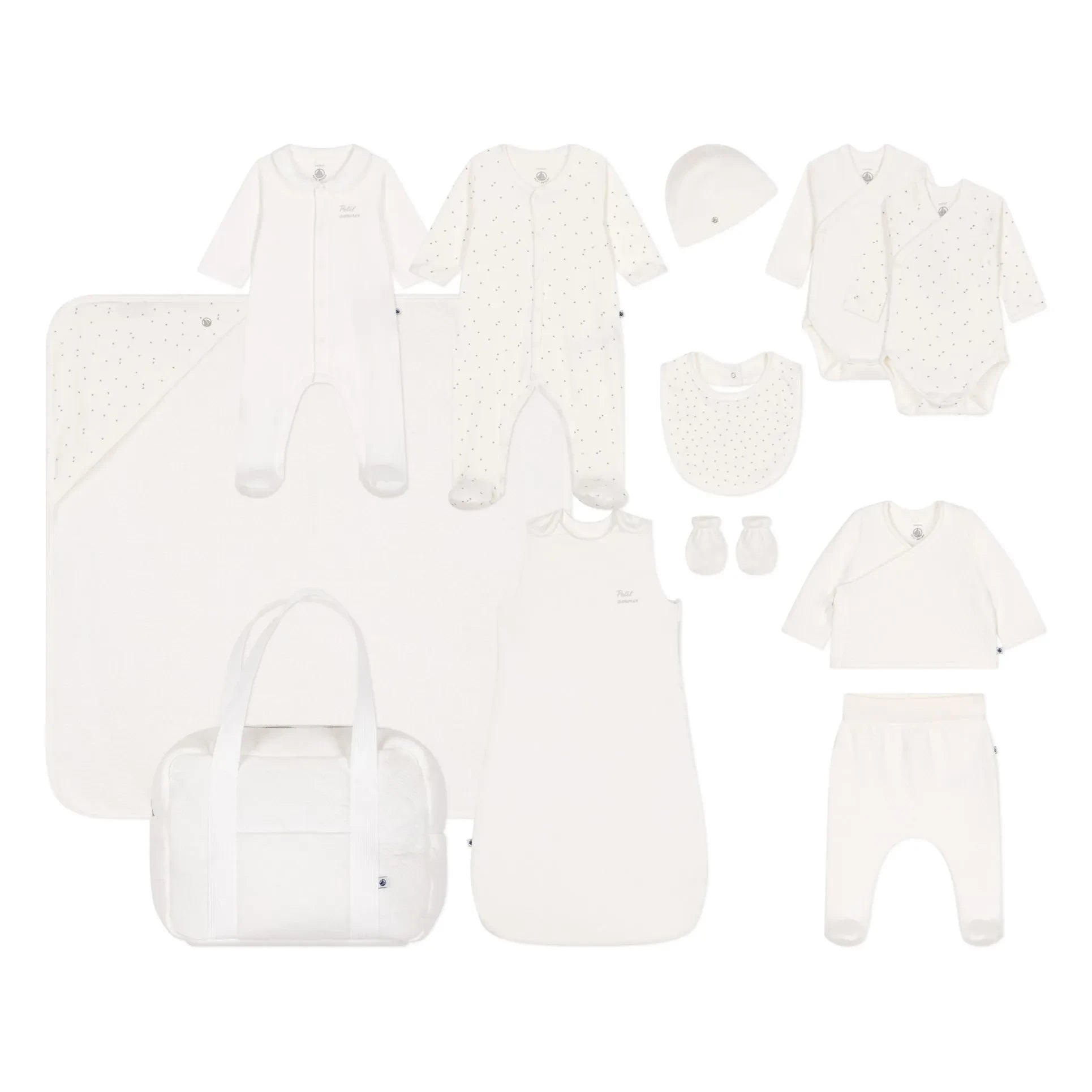 Petit Bateau – Mutterkoffer Herzen Bio-Baumwolle | Ecru