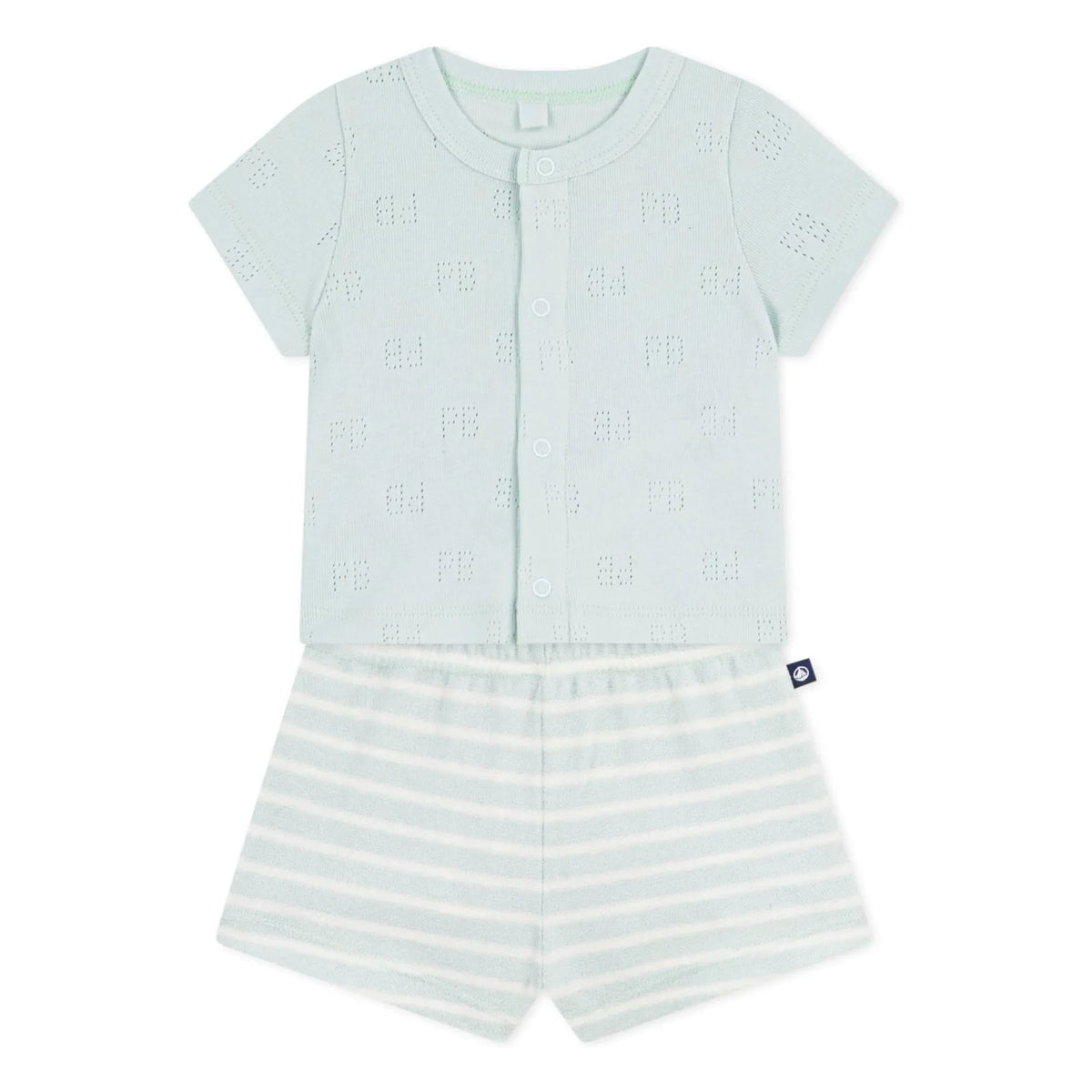 Petit Bateau – Oberteil und Shorts aus Bio-Baumwolle | Türkis