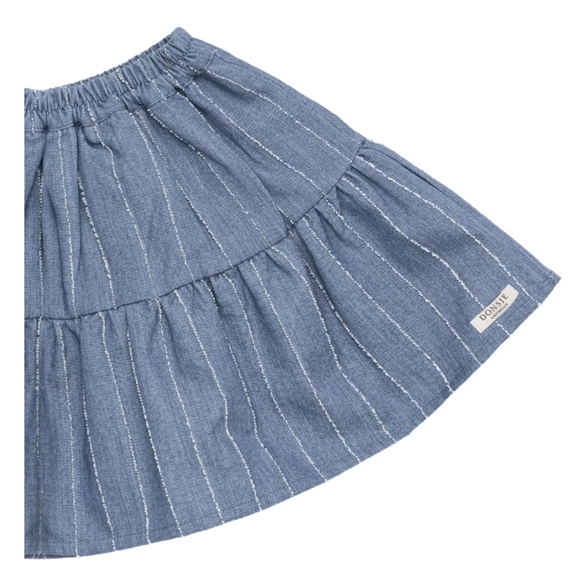 Donsje - Gestreifter Lazie Rock | Denim Blau