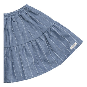 Donsje - Gestreifter Lazie Rock | Denim Blau
