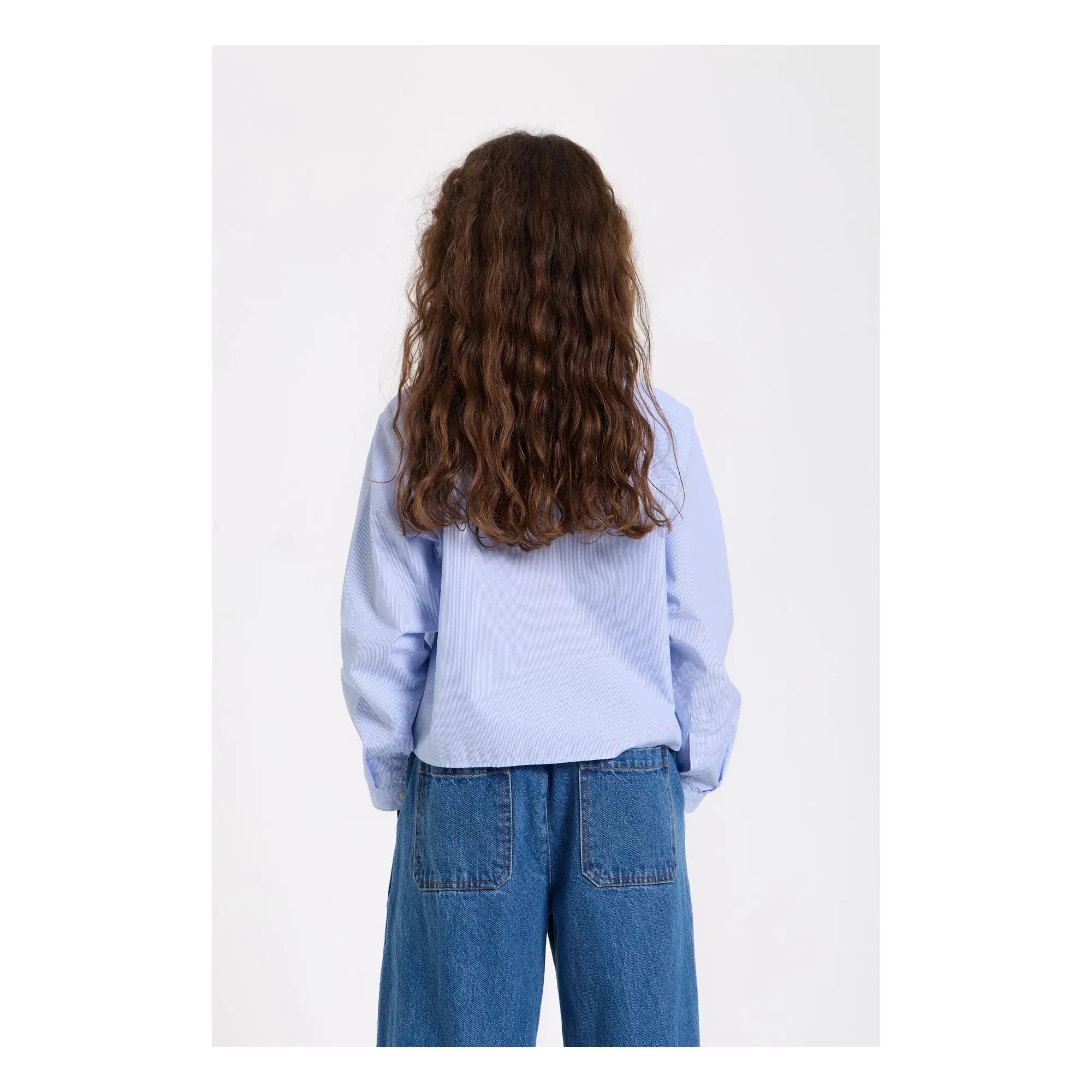Smallable Kid - Clara Gestreiftes Kurzarmhemd | Hellblau