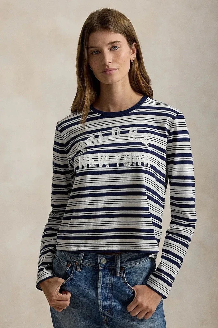 Polo Ralph Lauren kadın pamuk uzun kollu bluz