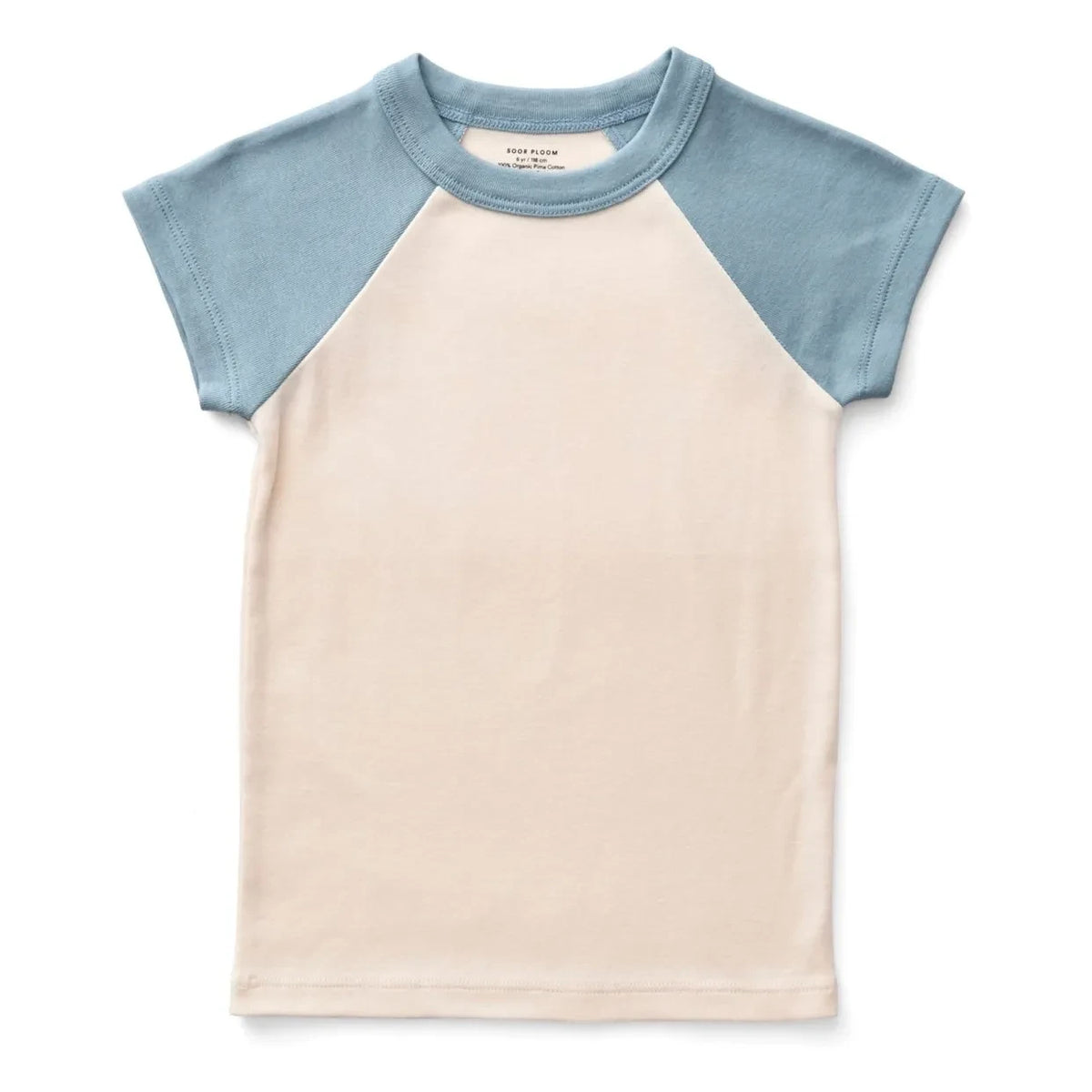 Soor Ploom - Zweifarbiges Bio-Baumwoll Softball T-Shirt | Eisblau