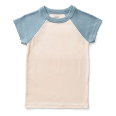 Soor Ploom - Zweifarbiges Bio-Baumwoll Softball T-Shirt | Eisblau