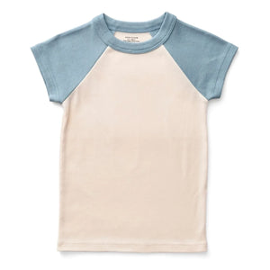 Soor Ploom - Zweifarbiges Bio-Baumwoll Softball T-Shirt | Eisblau