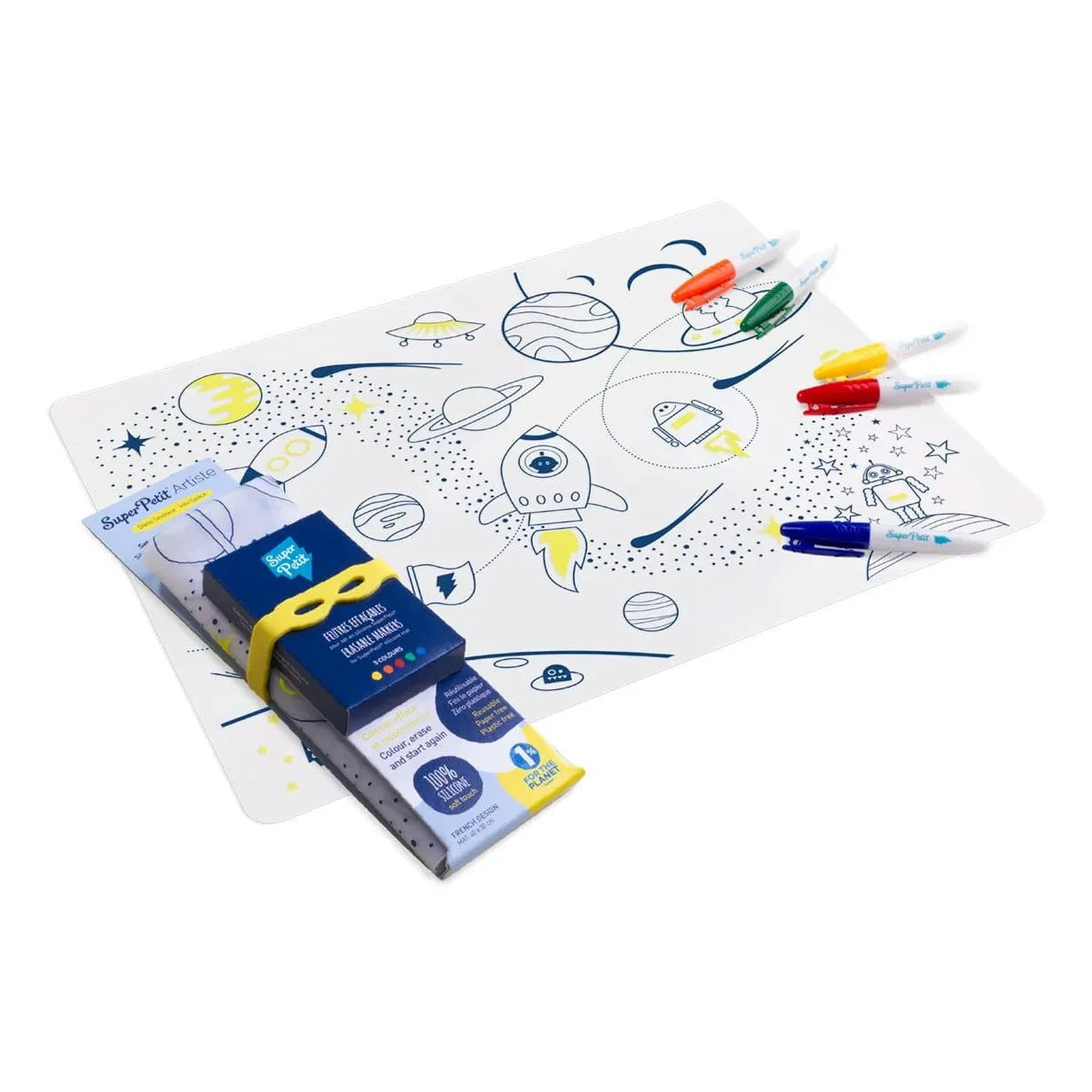 Superpetit - Malset mit 5 Filzstiften und Superhelden-Armband