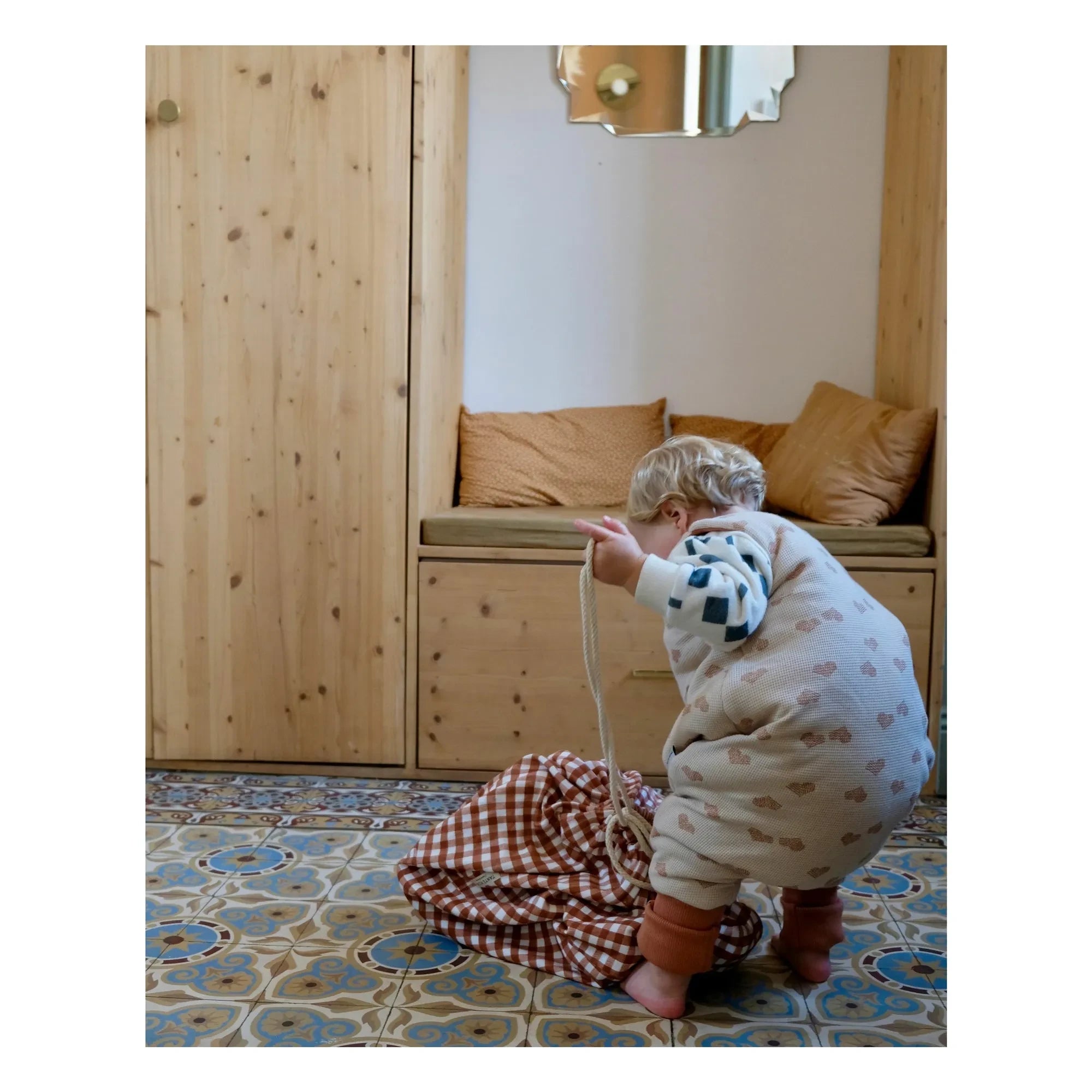 Tante Reine - Coeur Bio-Baumwoll-Schlafsack mit Füßen | Creme