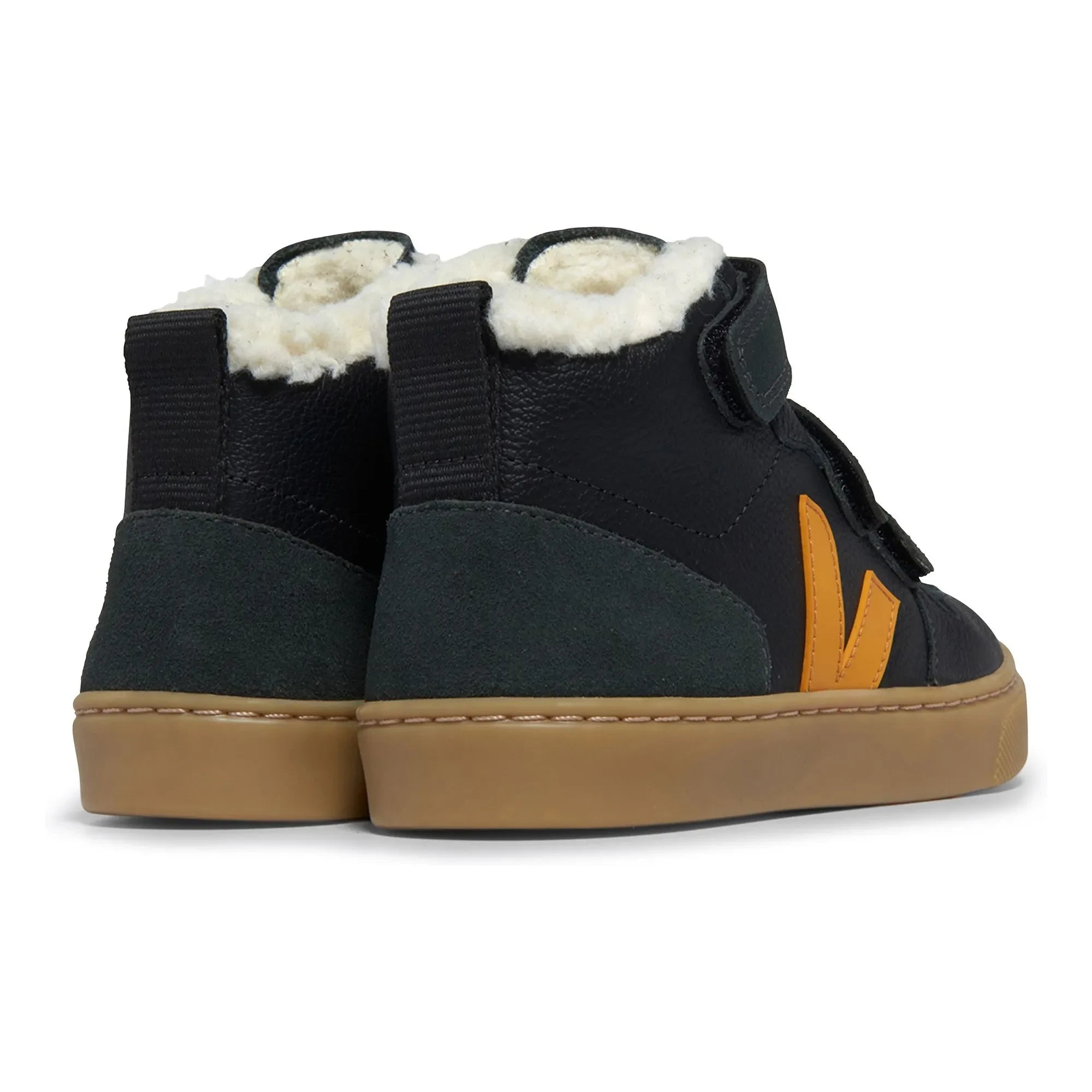 Veja - V-10 Mid Scratch Lined Sneakers | Schwarz