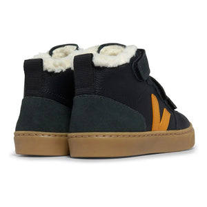 Veja - V-10 Mid Scratch Lined Sneakers | Schwarz