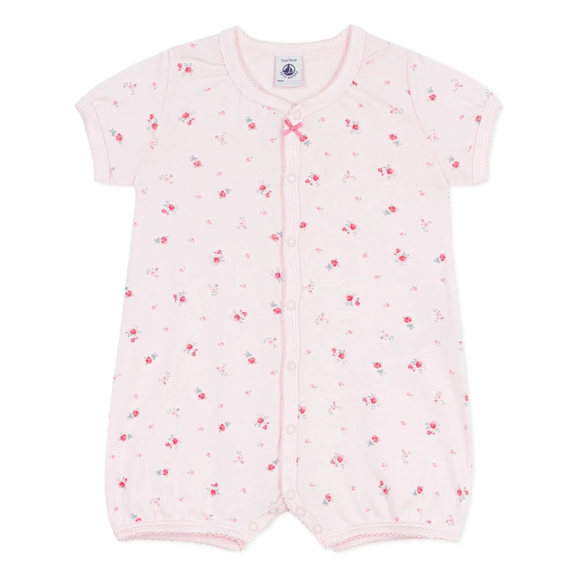 Petit Bateau - Blumenmuster-Strampler-Pyjama | Rosa