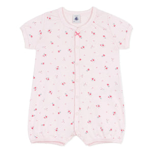 Petit Bateau - Blumenmuster-Strampler-Pyjama | Rosa