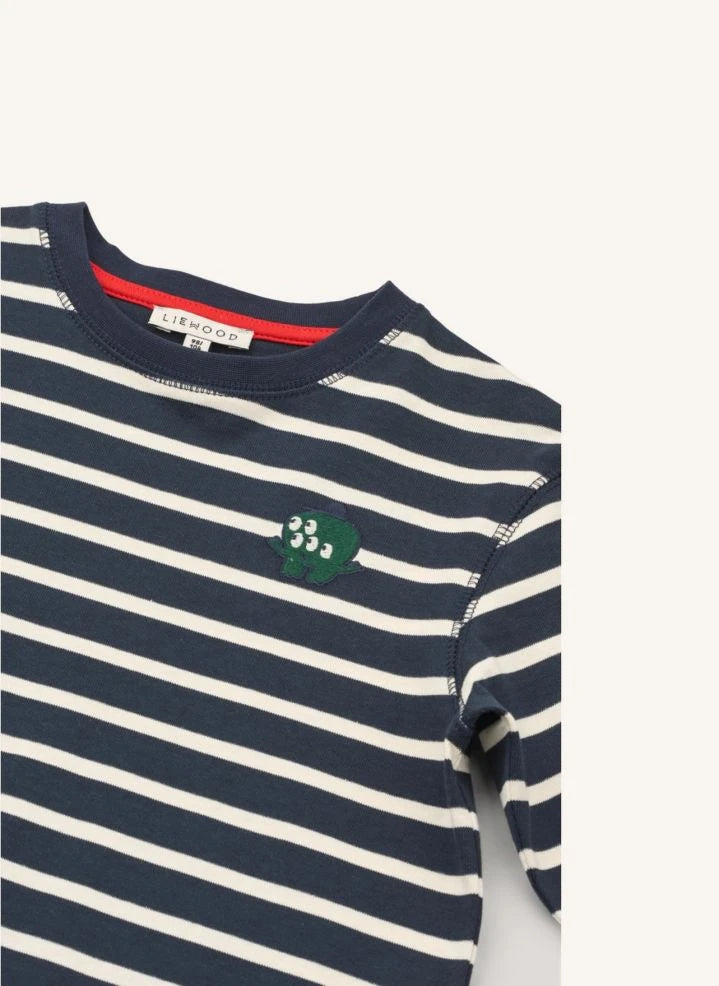 Liewood - Tyler Gestreiftes Bio-Baumwoll-T-Shirt | Marineblau