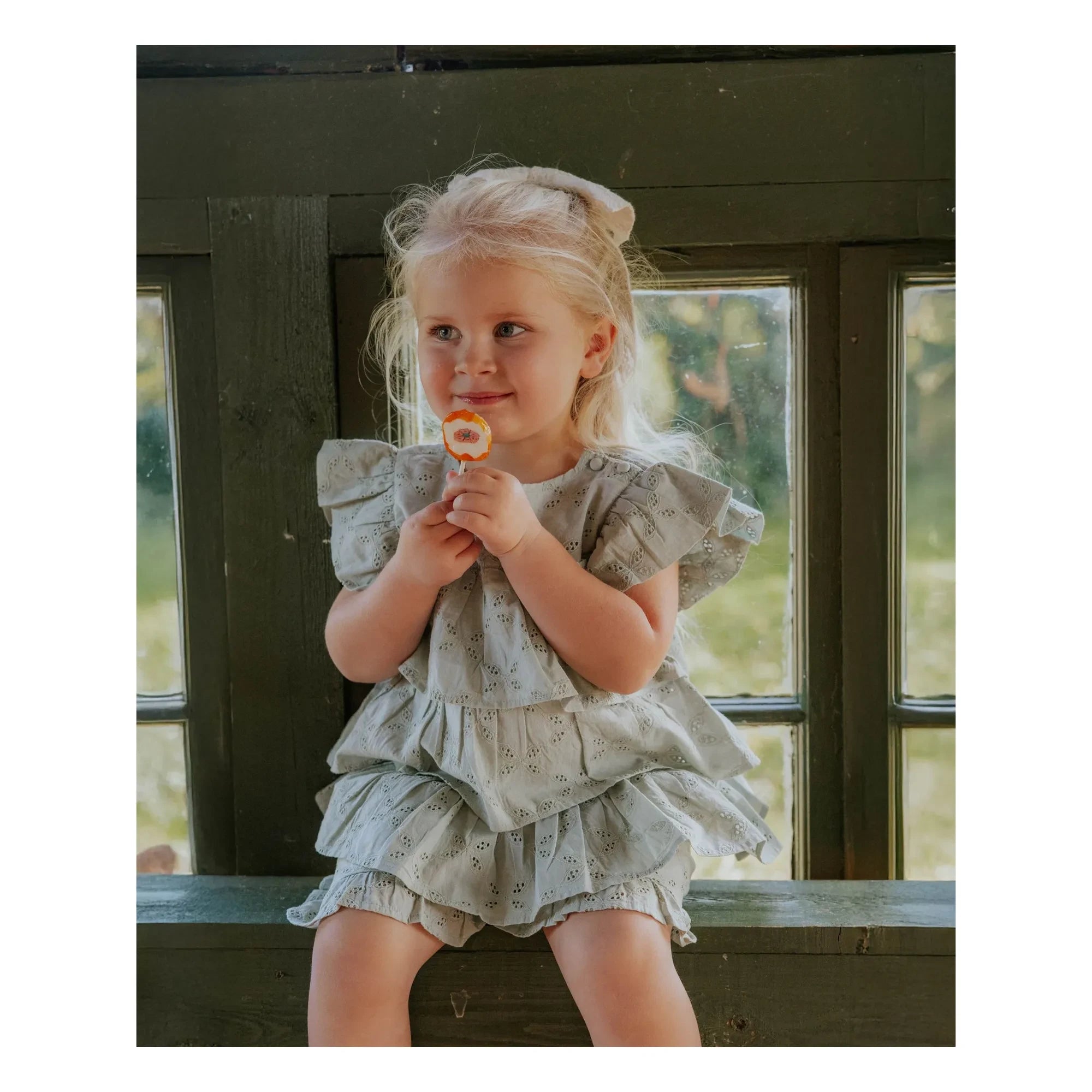 Fliink - Harper Besticktes Top | Hellgrau