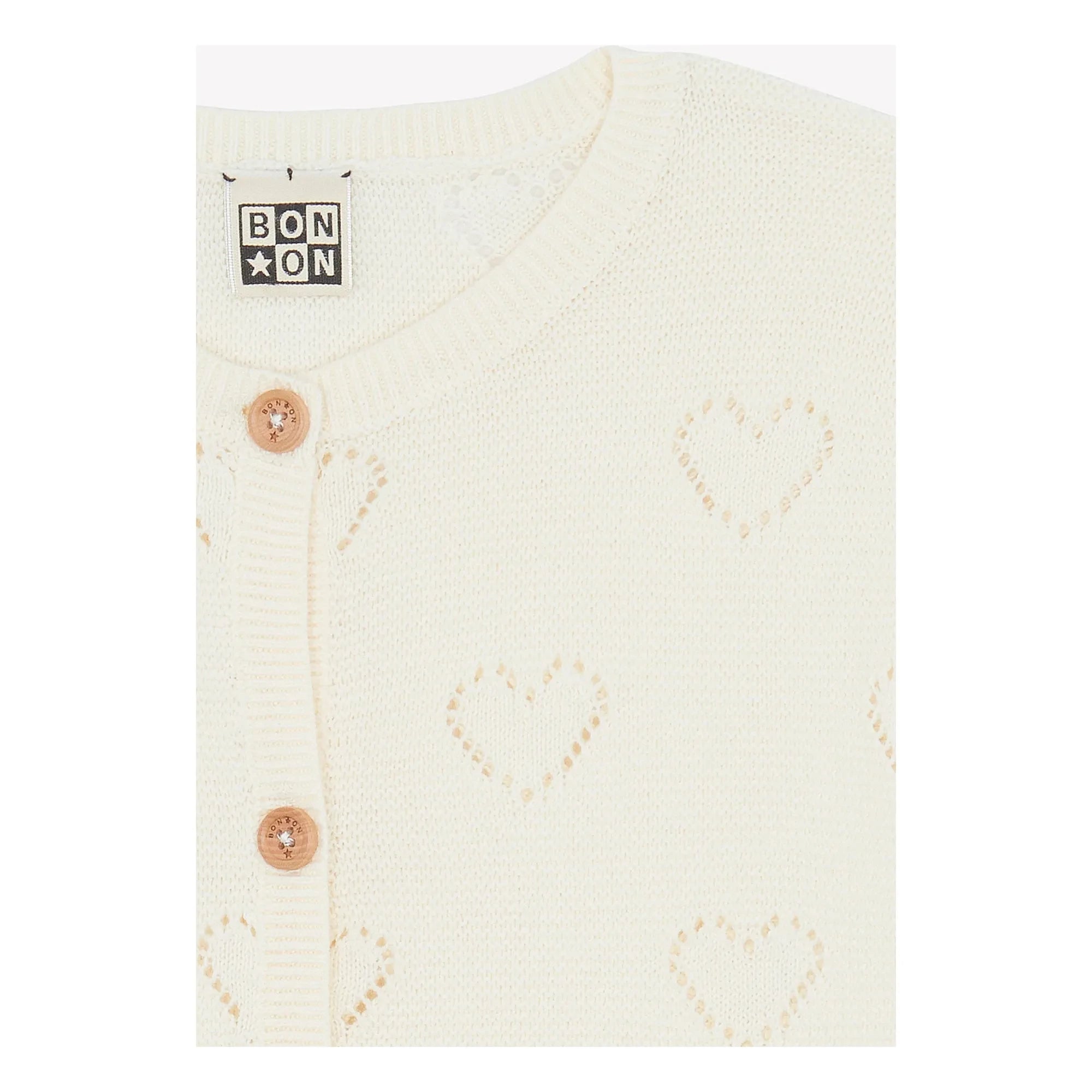 Bonton - Lilou Cœurs Strickjacke | Ecru